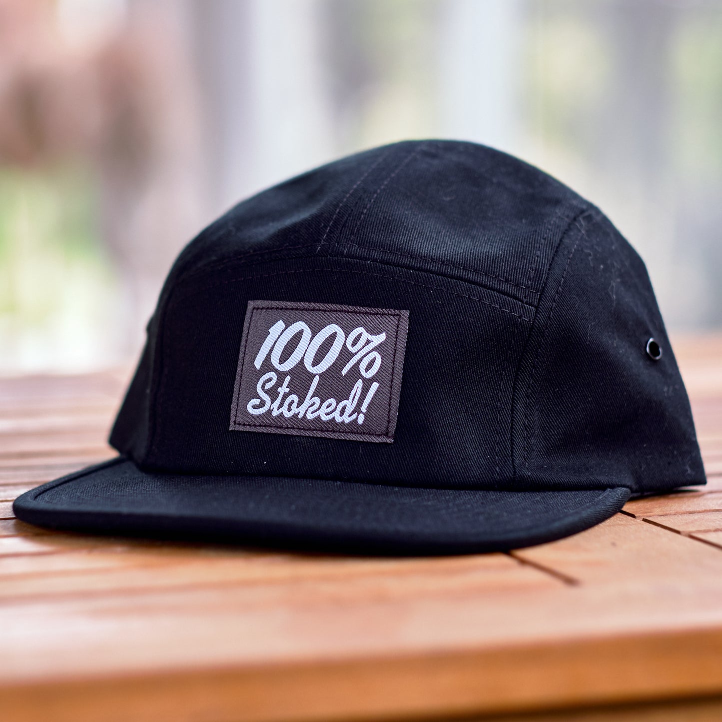 100% Stoked 5 panel - black