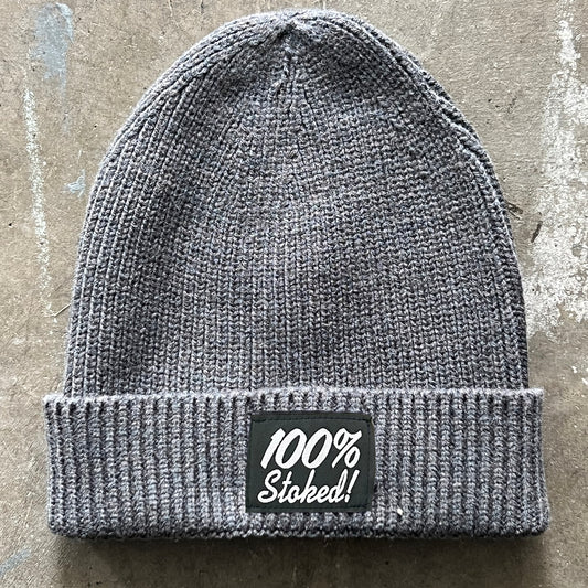 100% Stoked Beanie- Heather Grey